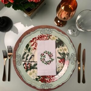 Antique Light Green Charger Plates Set of 6, 13" Plate Chargers for Dinner Plates, Wedding, Banquets, Party